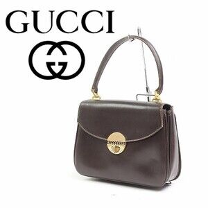 Gucci Leather Handbag Dark Brown